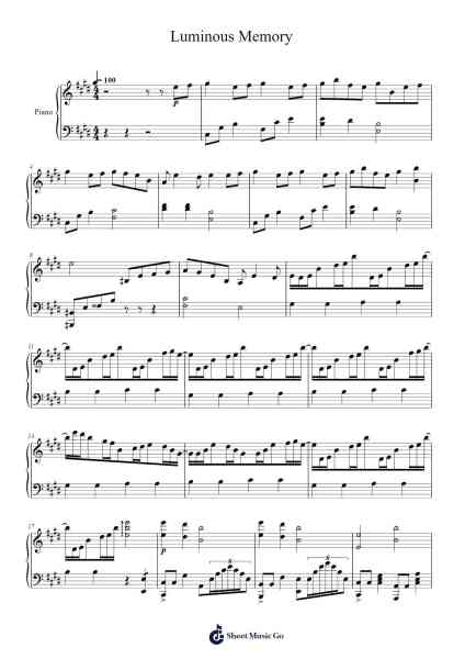 Luminous Memory Sheet Music by Mitsukiyo-Arr.Cotnuel Windsia