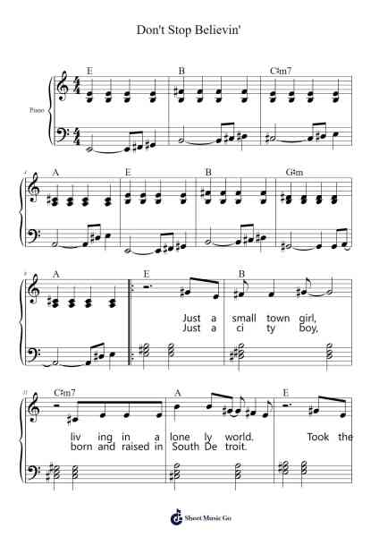 Don't Stop Believin' Sheet Music by Journey-Arr.Vingai Parryl