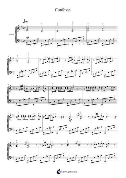 Confessa Sheet Music by Adriano Celentano-Arr.Blycarr