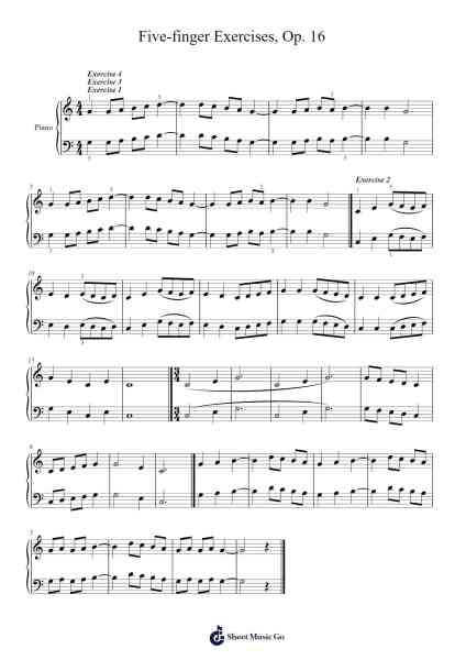 Five-finger Exercises, Op. 16 Sheet Music by Aloys Schmitt-Arr.Clarknence