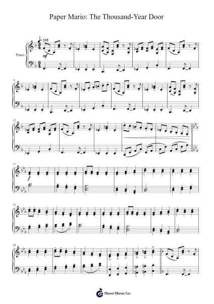 Paper Mario: The Thousand-Year Door Sheet Music by Yoshito Hirano/Yuka Tsujiyoko-Arr.Loliz O'Conbach