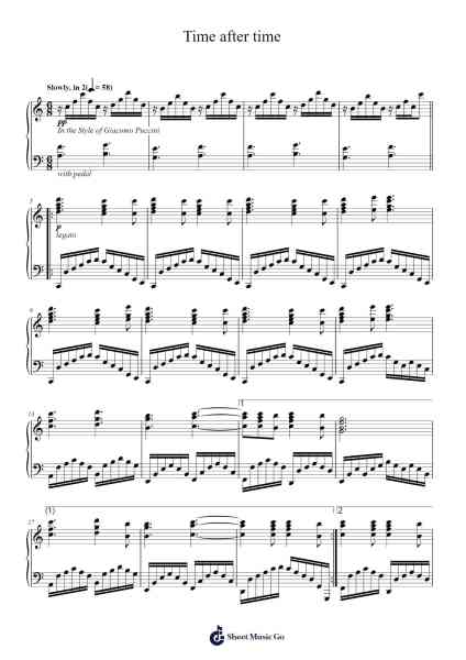 Time after time Sheet Music by Cyndi Lauper-Arr.Rexlin Clachad