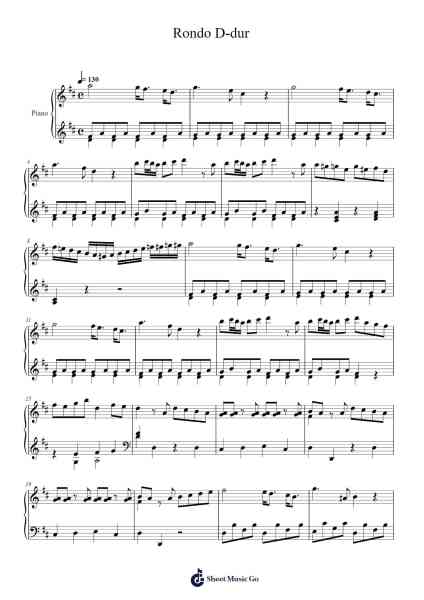Rondo in D Major Sheet Music by Wolfgang Amadeus Mozart-Arr.Tice Charsweet