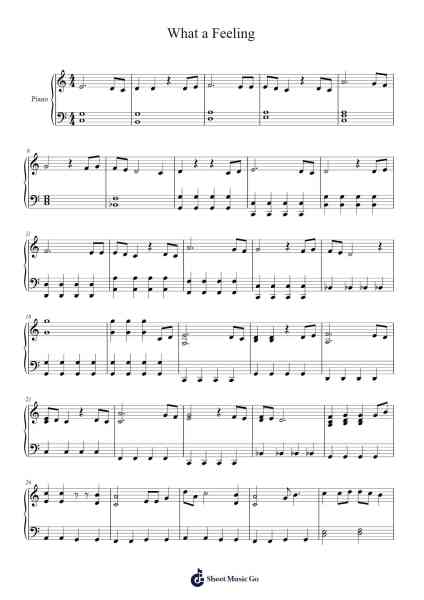 What a Feeling Sheet Music by Giorgio Moroder-Arr.Huxdia