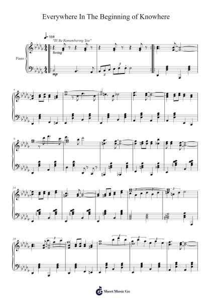 Everywhere In The Beginning of Knowhere (STAGE 1) Sheet Music by James Leylan Kirby-Arr.Fordtodd