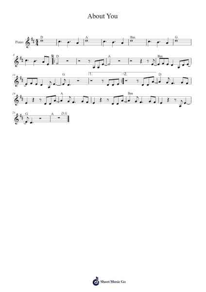 About You Sheet Music by The 1975-Arr.Nickkirk Inje
