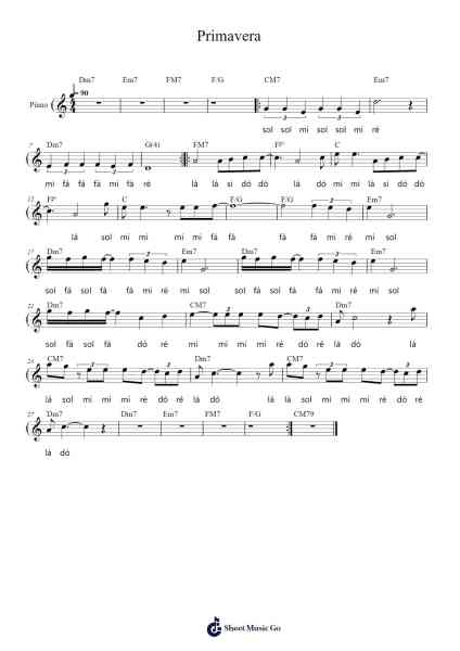 Primavera Sheet Music by Tim Maia-Arr.Jonesrhys