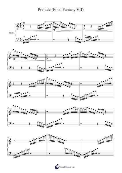 Prelude (Final Fantasy VII) Sheet Music by Nobuo Uematsu-Arr.Mucia