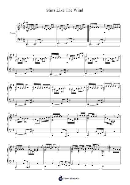 She's Like The Wind Sheet Music by Patrick Swayze-Arr.Lautus Phichad