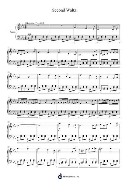 Waltz No. 2 from Suite for Variety Orchestra Sheet Music by Dmitri Shostakovich-Arr.Beazie Bushwild