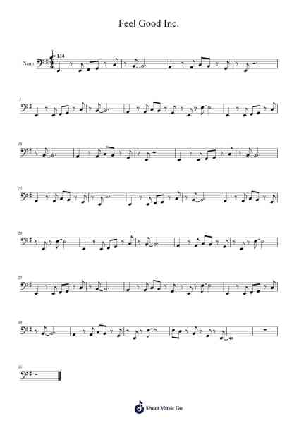 Feel Good Inc. Sheet Music by Gorillaz-Arr.Lenshaw