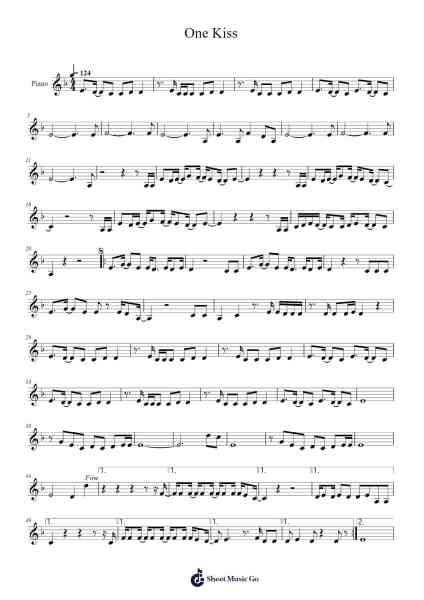 One Kiss Sheet Music by Calvin Harris-Arr.Kriso Dolclaire