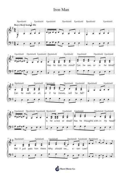 Iron Man Sheet Music by Black Sabbath-Arr.Woomiah