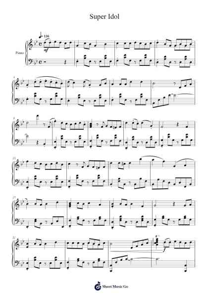 Super Idol Musica per pianoforte di Lil Fard - Arr.Natpold Vinvin