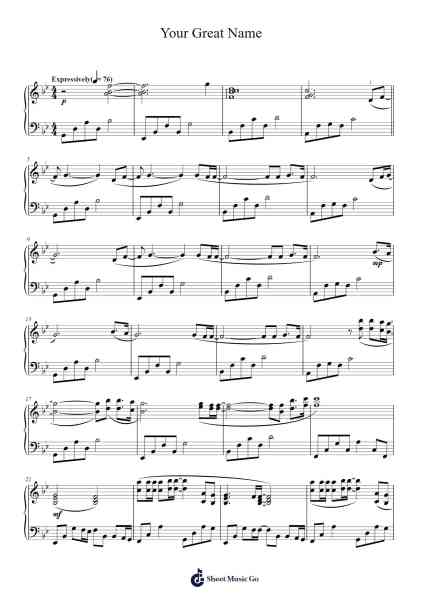 Your Great Name Sheet Music by Natalie Grant-Arr.Birdbrey