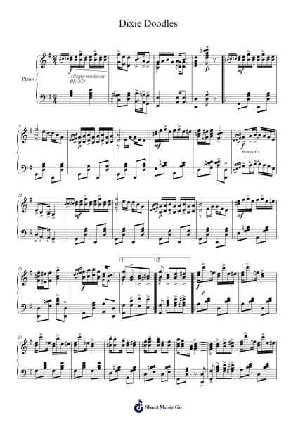 Dixie Doodles Sheet Music by Josef Ruben-Arr.Bartcent Whitegreve