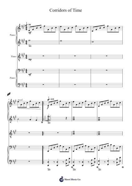 Corridors of Time Sheet Music by Yasunori Mitsuda-Arr.Glacarr