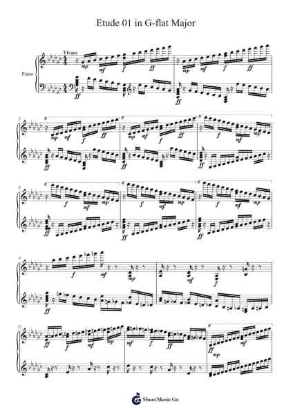 Etude 01 in G-flat Major Sheet Music by undefined-Arr.Taypeare Rolius