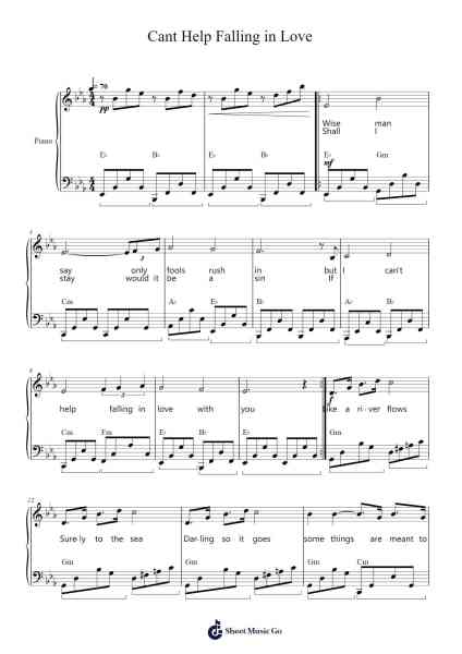 Cant Help Falling in Love Sheet Music by Elvis Presley-Arr.Wattsh