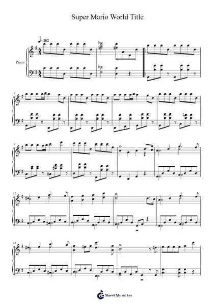 Super Mario World Title Sheet Music by Kouji Kondou-Arr.Lhous Veholmes