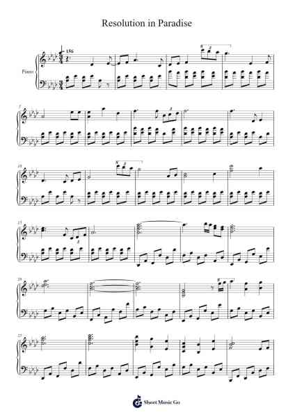 Resolution in Paradise - Piano Cover - Ori and the Will of the Wisps Sheet Music by Gareth Coker-Arr.Kayrist