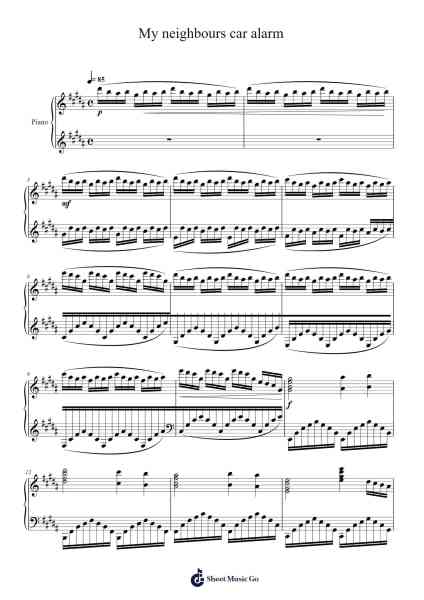 My neighbours car alarm Sheet Music by Tony Ann-Arr.Whittrine Pruham