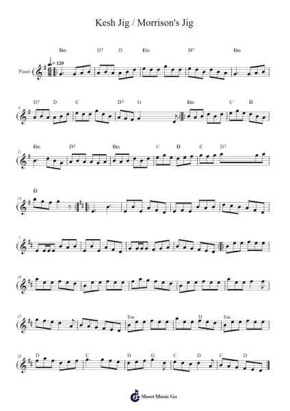 Kesh Jig / Morrison's Jig Sheet Music by Traditional Irish Folk Song-Arr.Joelrad