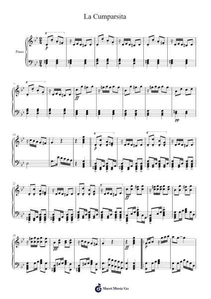 La Cumparsita Sheet Music by G. H. Matos Rodriguez-Arr.Gwensen