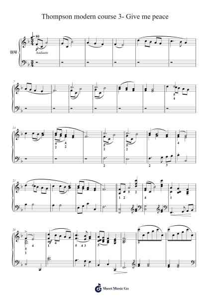 Thompson modern course 3- Give me peace Sheet Music by John Thompson-Arr.Cromon Annlvis