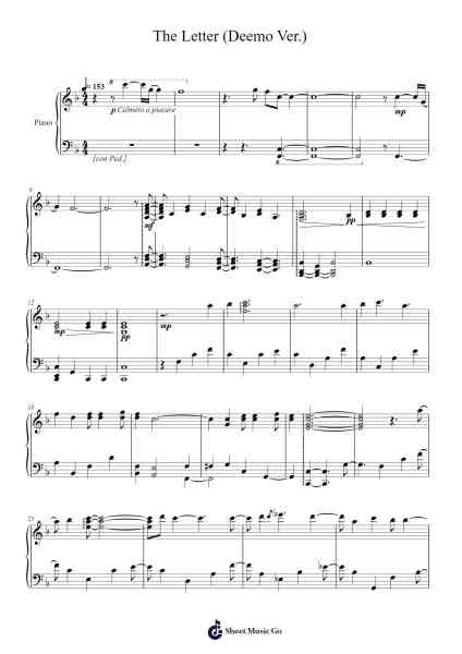 The Letter (Deemo Ver.) Sheet Music by KIVΛ-Arr.Stilfey Fitznise