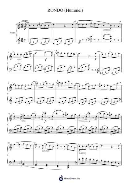 RONDO (Hummel) Sheet Music by Johann Nepomuk Hummel-Arr.Atwright