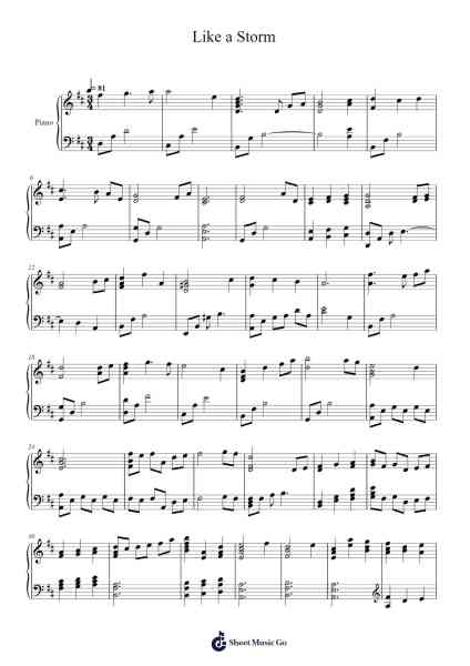 Like a Storm Sheet Music by Yukari Hashimoto-Arr.Loliz O'Conbach