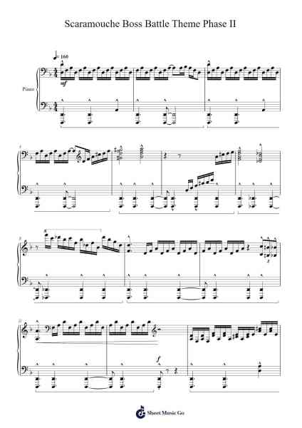Scaramouche Boss Battle Theme Phase II Sheet Music by HOYO-MiX-Arr.Jonqy Keyreed