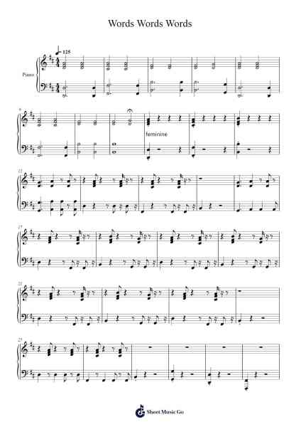 Words Words Words Sheet Music by Bo Burnham-Arr.Carlphrey