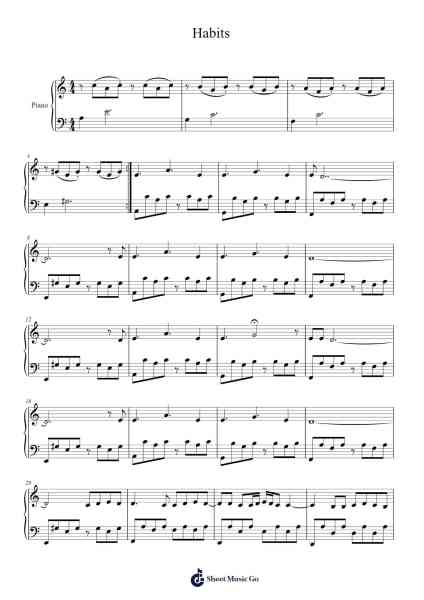 Habits Sheet Music by Maria Mena-Arr.Sherkes Dofrank