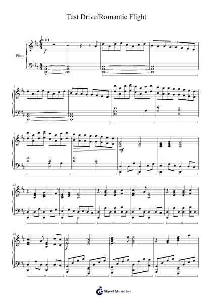 Test Drive/Romantic Flight Sheet Music by John Powell-Arr.Tesssaul