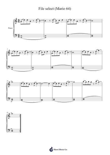 File select (Mario 64) Sheet Music by Koji Kondo-Arr.Longbohm