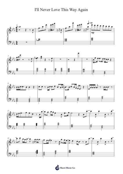 I'll Never Love This Way Again Sheet Music by Regine Velasquez-Arr.Shamens Xedric