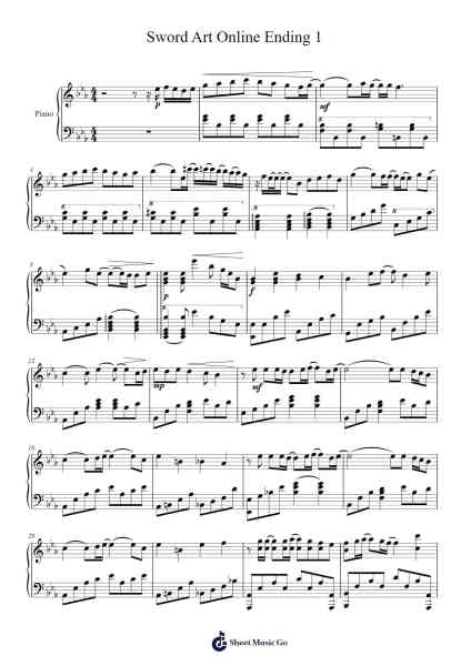 Sword Art Online Ending 1 Sheet Music by undefined-Arr.Bloorgrace Springa