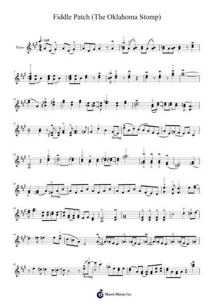 Fiddle Patch (The Oklahoma Stomp) Sheet Music by Dale Potter/Bobby Hicks-Arr.Cherlius Bunearl