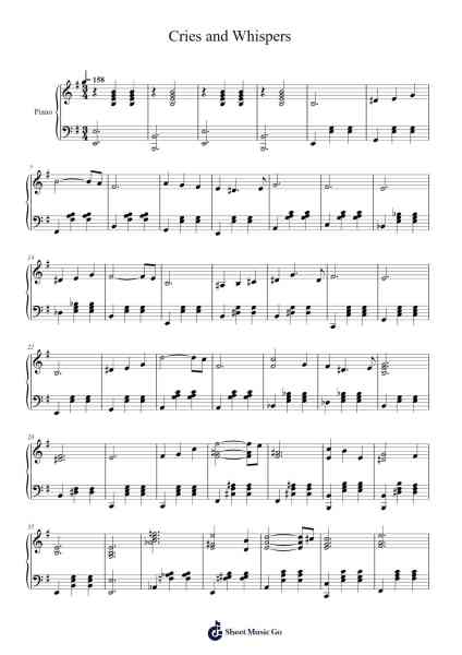 Cries and Whispers Sheet Music by Oldboy (2003)-Arr.Rusget Garckle