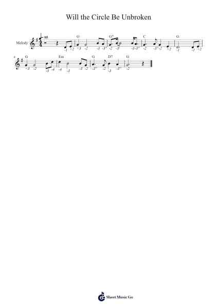 Will the Circle Be Unbroken Notenblatt von Argt Paul Lassey-Arr.Manreade