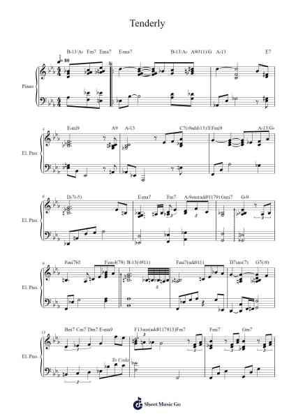 Tenderly Sheet Music by Walter Gross-Arr.Lancemen Hazjosh