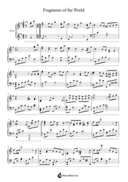 Fragments of the World Sheet Music by Café Enchanté-Arr.Kaygill Clarcarr