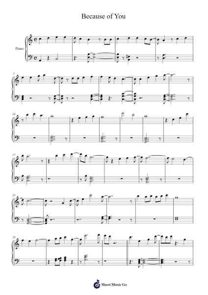 Because of You Sheet Music by Gary Valenciano-Arr.Blandel