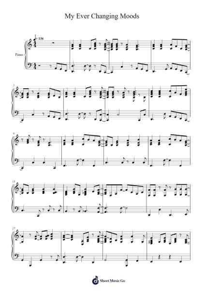 My Ever Changing Moods Sheet Music by The Style Council-Arr.Woltier
