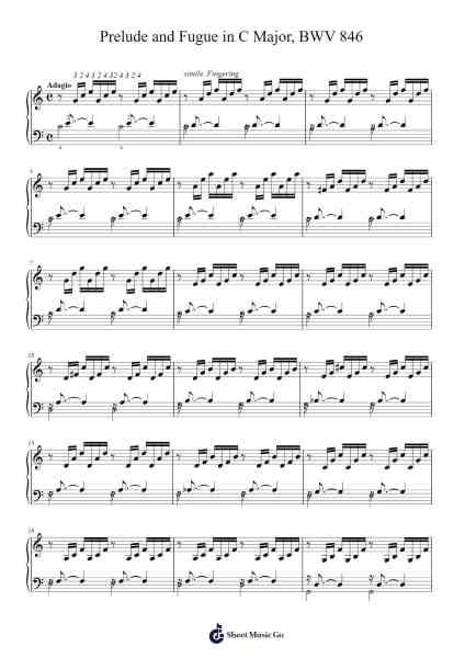 Prelude and Fugue in C Major, BWV 846 Sheet Music by Johann Sebastian Bach-Arr.Melra Consmer