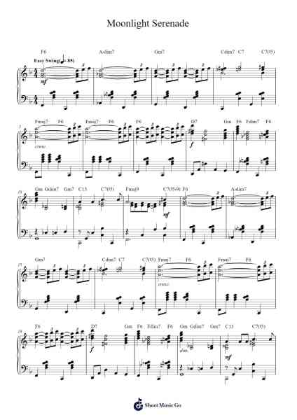 Moonlight Serenade Sheet Music by Glenn Miller-Arr.Kensibyl