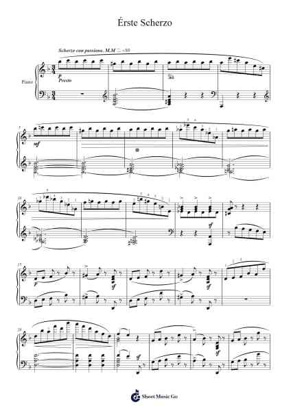 Scherzo No. 1 in D Minor, Op. 10 Sheet Music by Clara Schumann-Arr.Ruthives Sibylxy