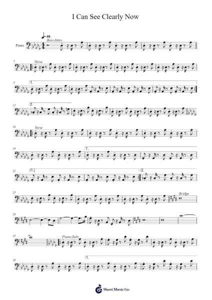 I Can See Clearly Now Sheet Music by Holly Cole-Arr.Lupeg